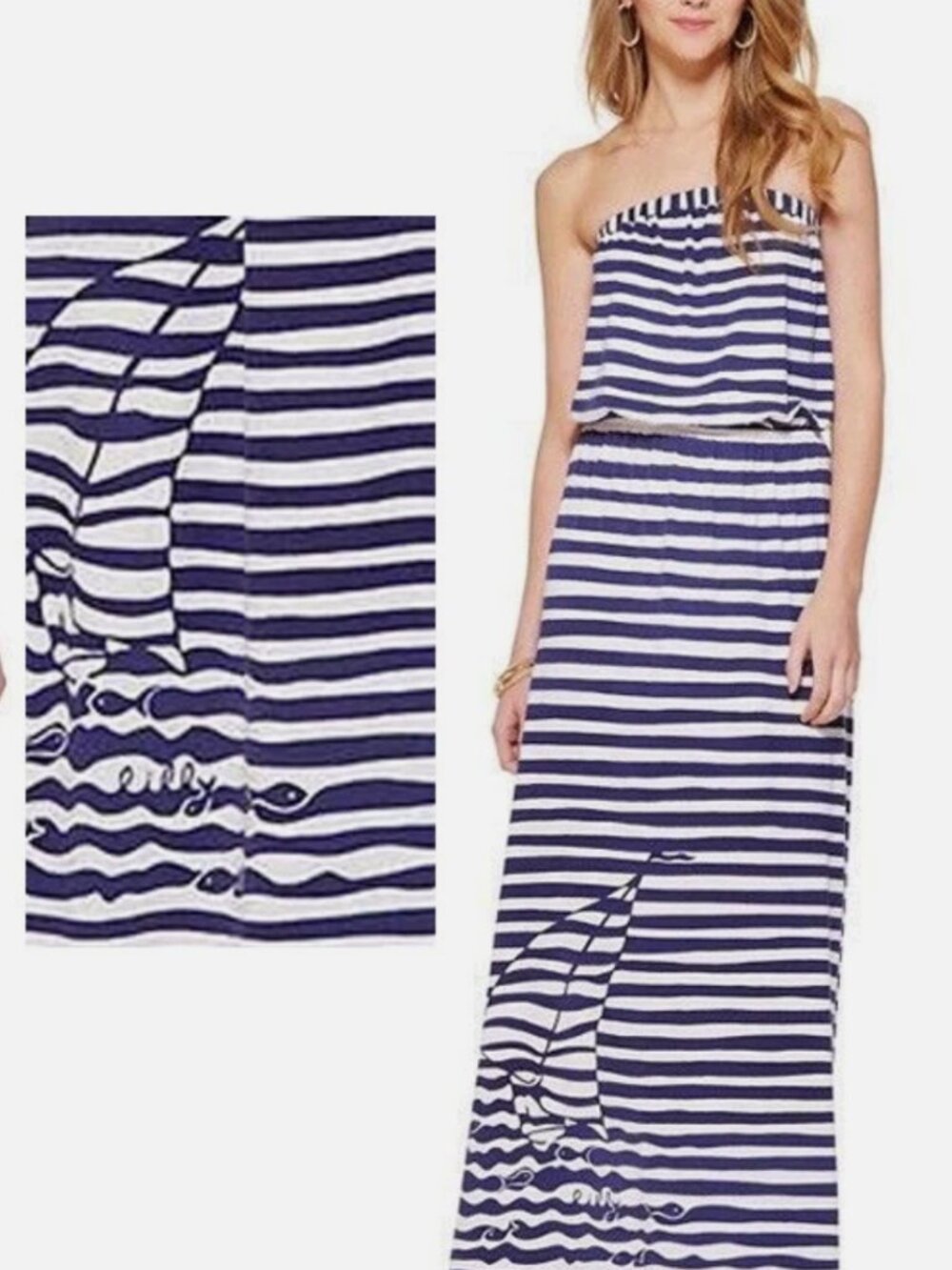 Lilly Pulitzer Emmett Maxi Medium Yacht Sailing NWT